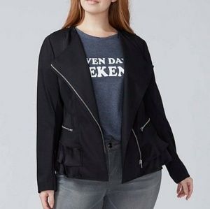 Lane Bryant Double Weave Stretch Ruffle-Hem Jacket